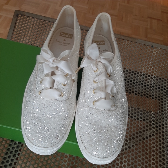KATE SPADE X KEDS Size 8.5 Triple KS Glitter - Picture 2 of 7